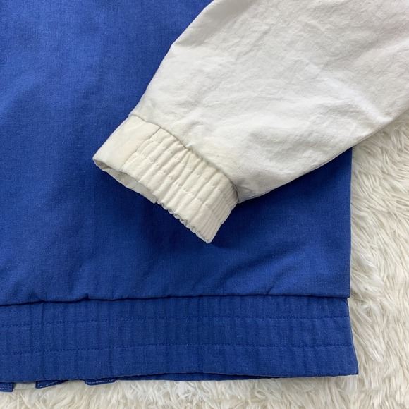 Vintage JC Penney Fox Collection Jacket Medium Blue Full Zip Hooded Colorblock - Picture 14 of 16